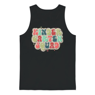 Retro Leopard Kindergarten Unisex Tank Top - Black
