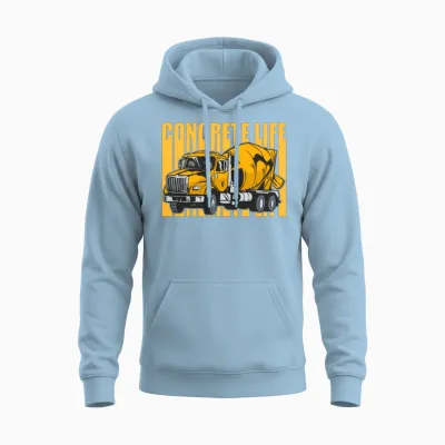 Concrete Finisher Concrete Life Concrete Mixer Unisex Hoodie - Light Blue