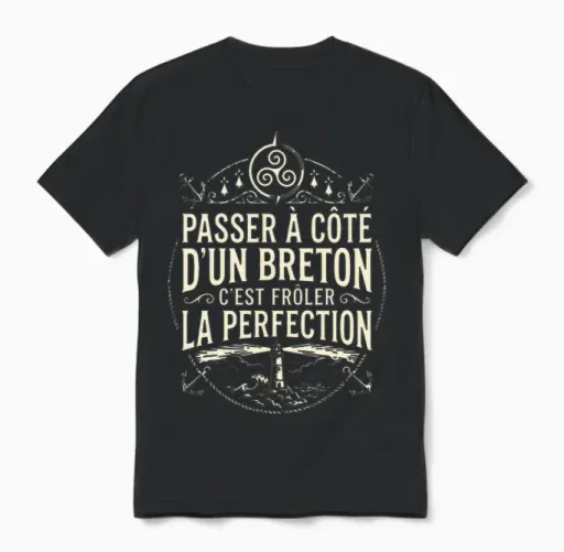 Homme Humour Bretagne Breton Parfait Perfection Bretonne T-Shirt Haut De Gamme Unisex T-Shirt in Black