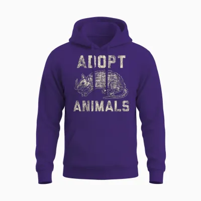 Adopt Animals Funny Unisex Hoodie - Purple