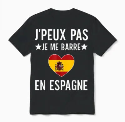I Can Not I Bar in Spain Gift Travel Spanish Unisex T-Shirt - Black