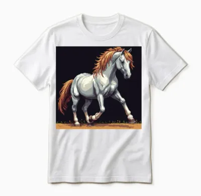 A Pixel Art of a Horse Unisex T-Shirt - White