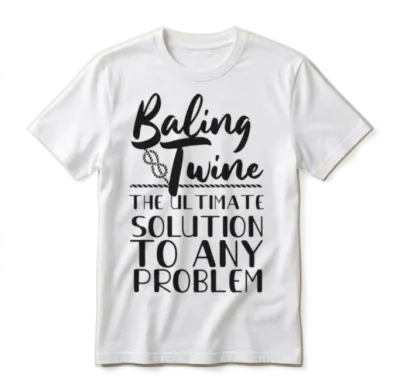 Baling Twine the Solution to Any Problem Farmer Li Unisex T-Shirt - White