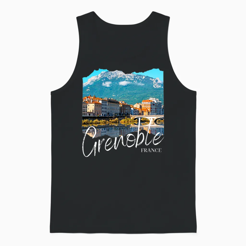 France Grenoble T-Shirt Haut De Gamme Unisex Tank Top in Black