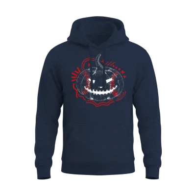 Halloween Shirt, Baseball Scary Pumpkin Sports Unisex Hoodie - Navy