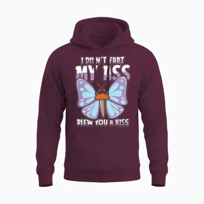 Butterfly Funny Unisex Hoodie - Maroon