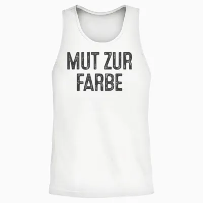 Mut Zur Farbe T-Shirt, Black Unisex Tank Top - White