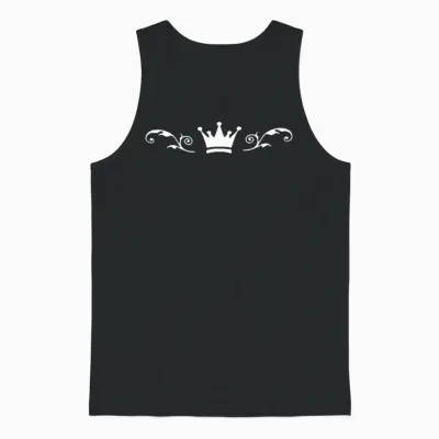 Crown White Unisex Tank Top - Black