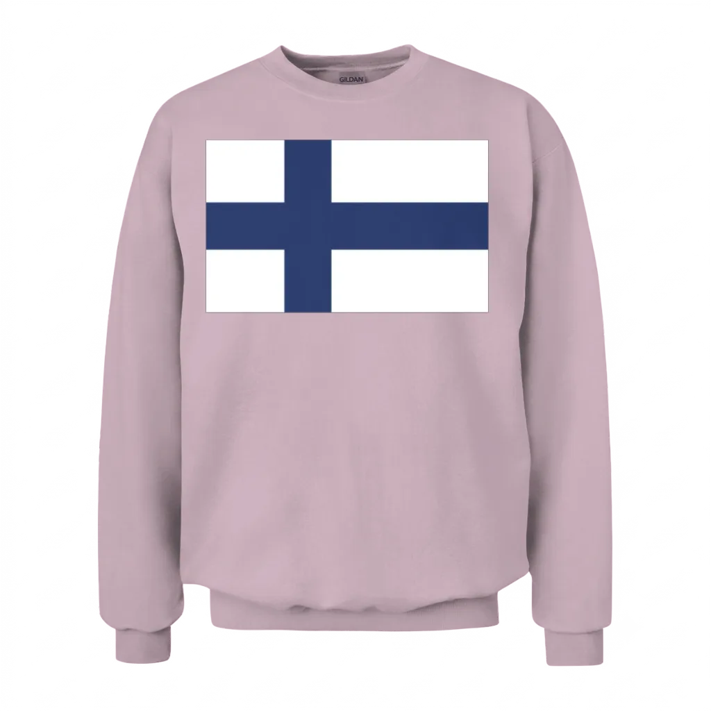 Flag of Finland, Finlands Flag, Flag Finland Unisex Sweatshirt - Light Pink