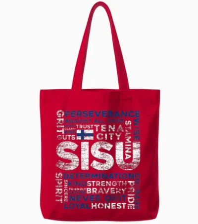 Finland Finn Sisu Tote Bags - Red