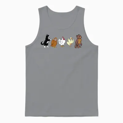 Little Bear Cartoon Animated Tv Show Graphics Animal Friends Unisex Tank Top - Sport Grey