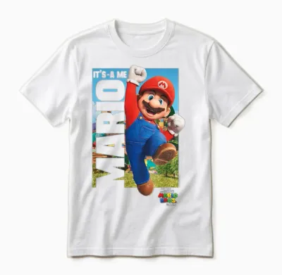 The Super Mario Bros. Movie It's-A Me Mario Poster T-Shirt, White Unisex T-Shirt - White