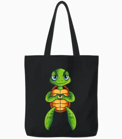 Schildkröten Kinder Jungen Mädchen Damen Schildkröte Tote Bags - Black