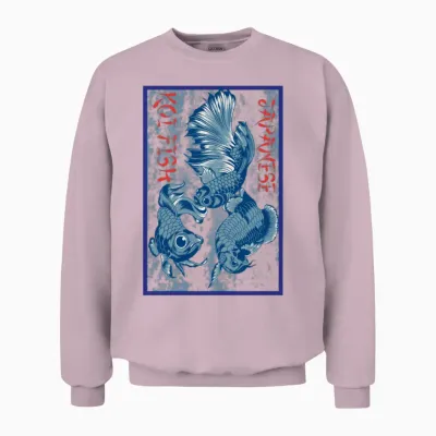Japanese Koi Fish Unisex Sweatshirt - Light Pink