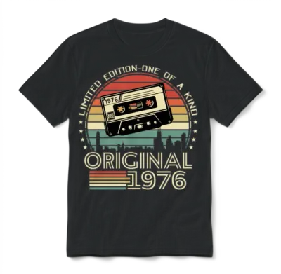 1976 Birthday Gift - Limited Edition Unisex T-Shirt - Black
