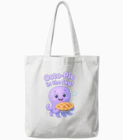 Sweet Octopus Design Is a Cute, Viral Kids Shirts Tote Bags - White