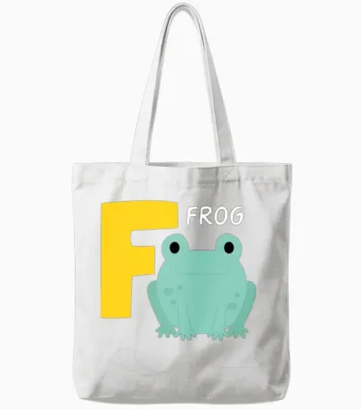 Frog Alphabet Funny Tote Bags - White