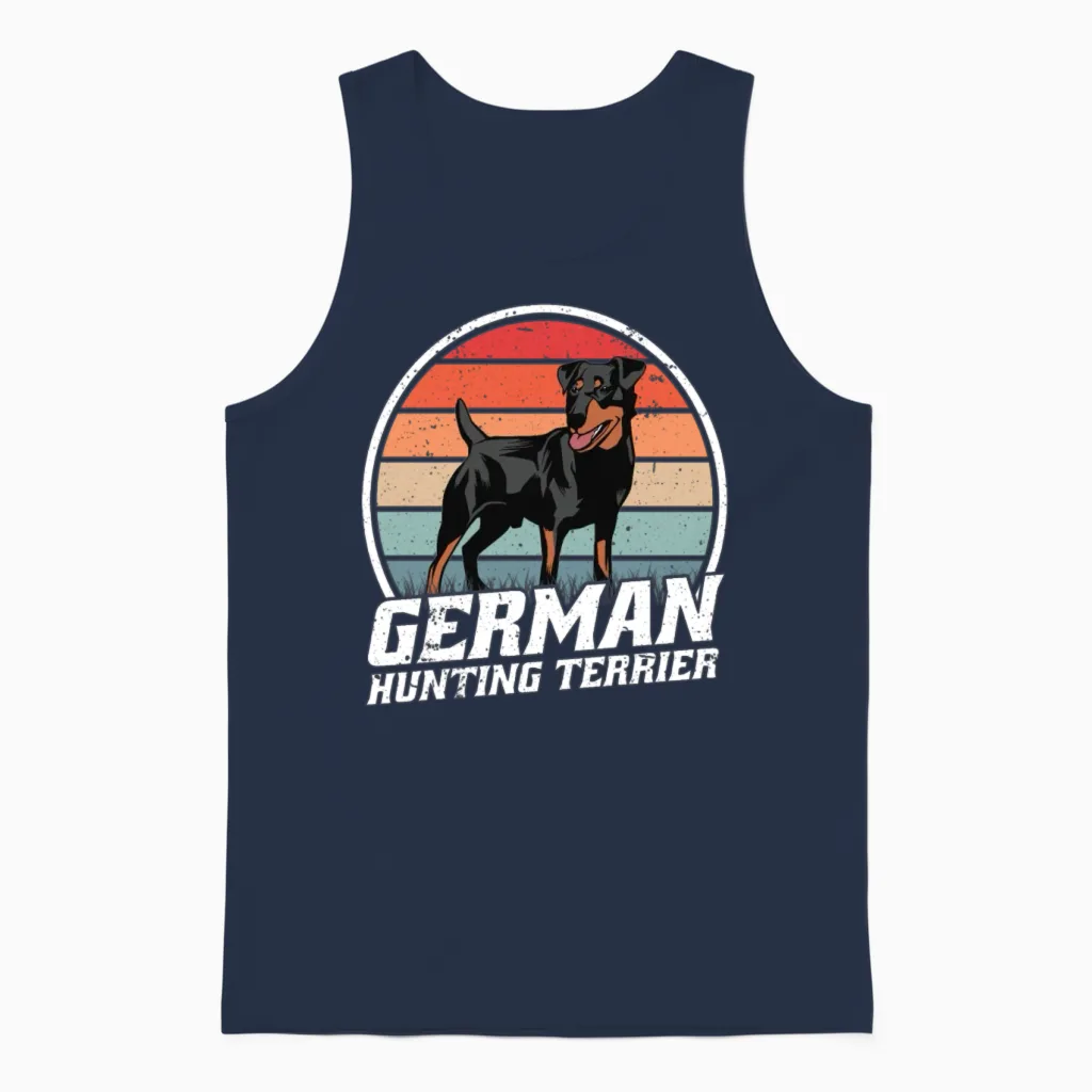 German Jagdterrier Retro Unisex Tank Top - Navy