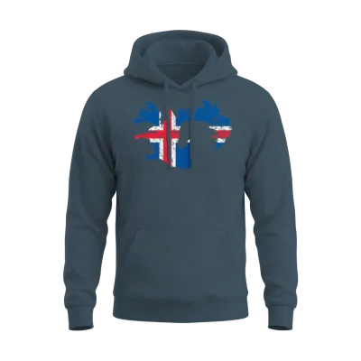 Icelandic Flag Horse, Icelandic Horse Unisex Hoodie - Dark Heather