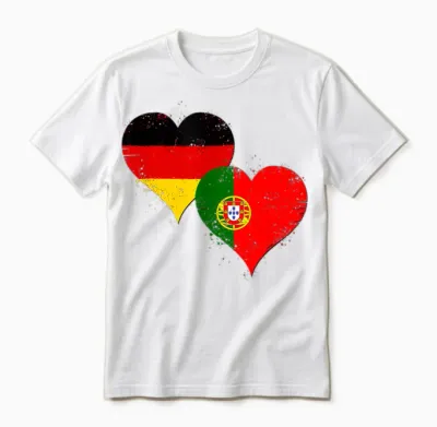 Stolze Deutsch Portugiesisch Mit Deutschland Portugal Flagge Unisex T-Shirt - White