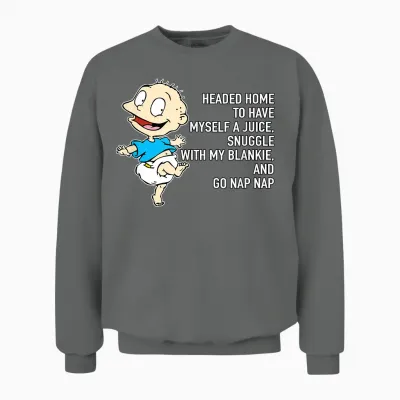 Tommy Pickles - Juice, Blankie & Nap Nap Unisex Sweatshirt - Graphite Heather