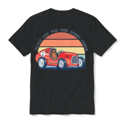 Speed Demon Retro Car Unisex T-Shirt - Black