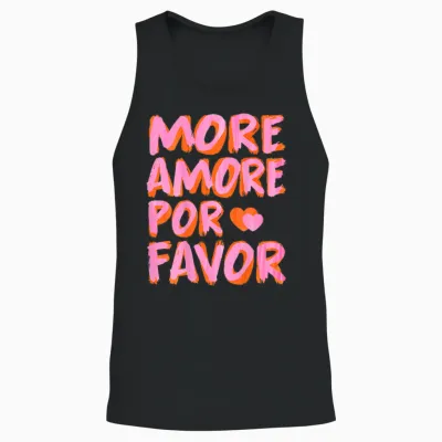 More Amore Por Favor X Mehr Liebe Selbstliebe Selflove Back T-Shirt, Black Unisex Tank Top - Black
