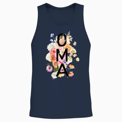 Oma Wildblumen Oma Frauen Muttertag Weihnachten Unisex Tank Top - Navy