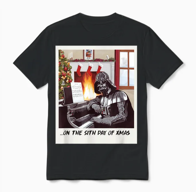 Star Wars Darth Vader Sith Day of Xmas Holiday Unisex T-Shirt in Black