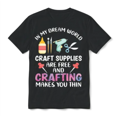 Funny Crafting Funny Crafter Mom Unisex T-Shirt - Black