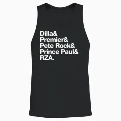J Dilla Premier Pete Rock Prince Paul Rza Helvetic Unisex Tank Top - Black