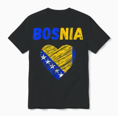 Bosnien-Flagge, Urlaub, Bosnien-Herz, Bosnien-Flagge Unisex T-Shirt - Black