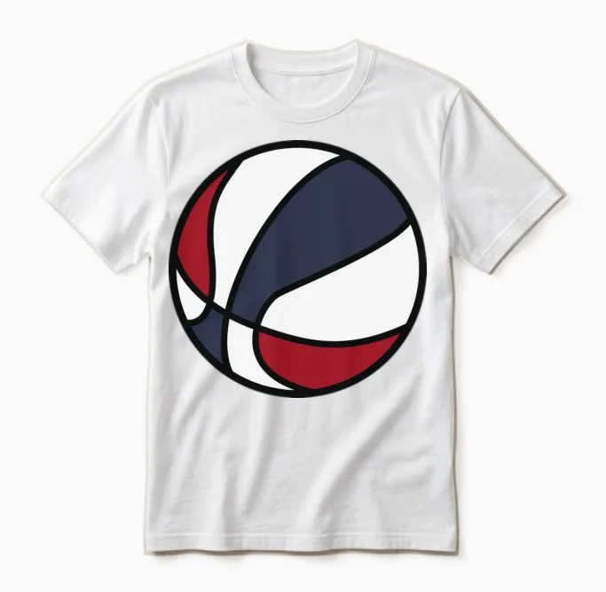 Retro Basketball Illustration Unisex T-Shirt - White