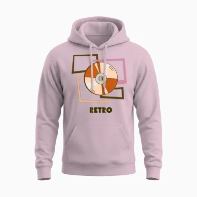 Retro Unisex Hoodie - Light Pink