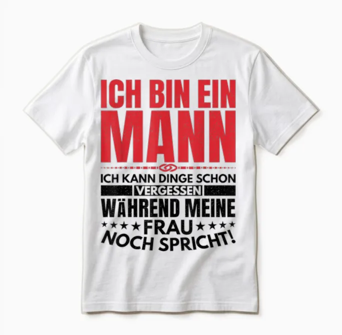 Ich Bin Ein Mann Kann Dinge Vergessen Lustige Spruch Geschen Unisex T-Shirt in White