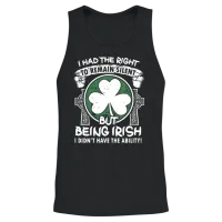I Had the Right to Remain Silent but Being Irish I Unisex Tank Top - Black – 2