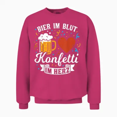 Beer in the Blood Confetti in the Heart Carnival Fancy Dress Unisex Sweatshirt - Heliconia