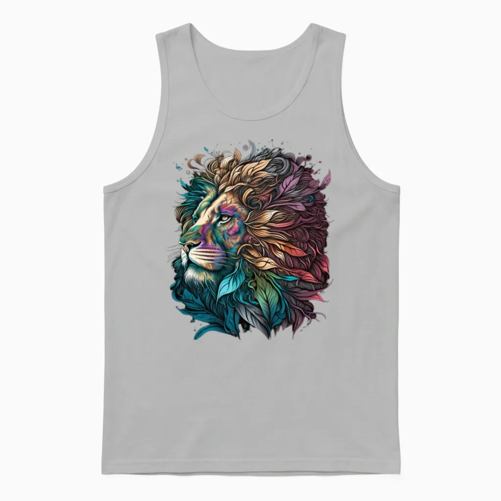 Lion Colors Wildlife Unisex Tank Top in Ash