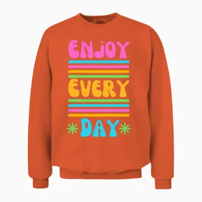 Colorful Retro Aesthetic Quote Unisex Sweatshirt - Orange