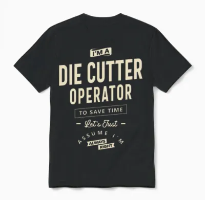 Die Cutter Operator Job Title Occupation Birthday Unisex T-Shirt - Black
