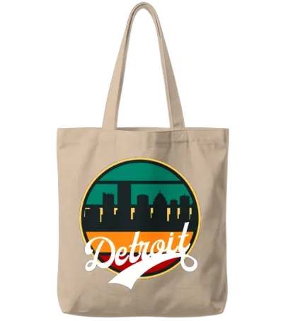 Retro Detroit Tote Bags - Natural
