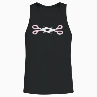 Lesbische Schere Lgbtq+ Pride Sapphic Graphic Cute Lesbisch Unisex Tank Top - Black