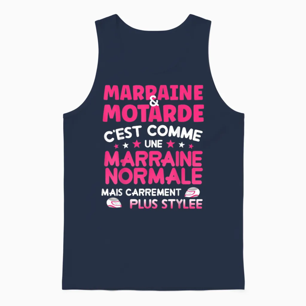 Marraine Et Motarde Cadeau Marraine Plus Stylée Femme Unisex Tank Top in Navy