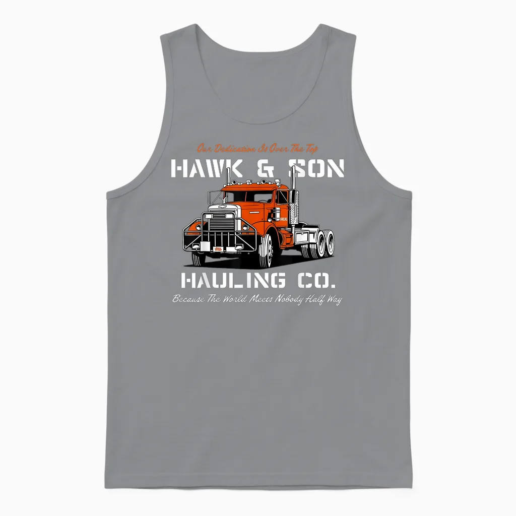 Hawk and Son Hauling Company Big Rig Pride Unisex Tank Top in Sport Grey