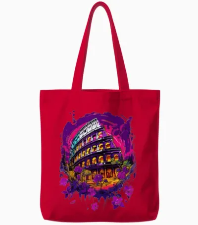Roma Italy Colosseum T-Shirt – Celebrate Timeless Tote Bags - Red