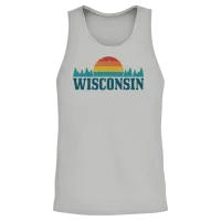 Wisconsin Vintage Pride Nature Outdoor Hiking Camp Unisex Tank Top - Ash – 2