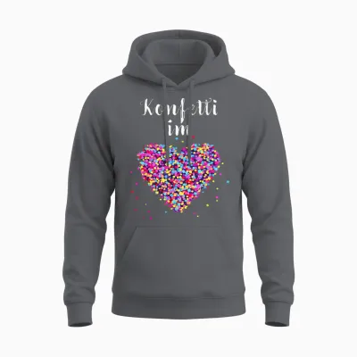 Confetti in Heart Fancy Dress Carnival Confetti Costume Outfit Unisex Hoodie - Charcoal