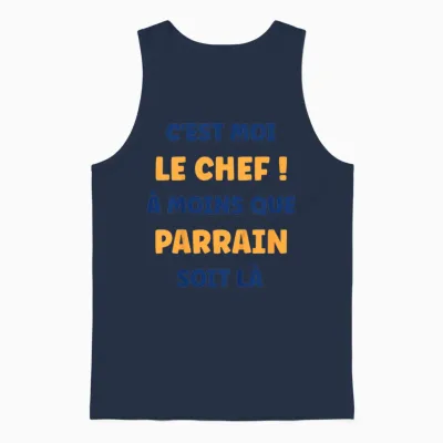 Child Quote I Am the Chef Funny Boy Child Godfather T-Shirt, White, 2 Unisex Tank Top - Navy