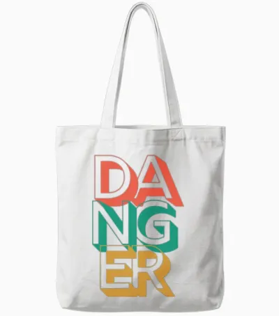 Retro Danger Tote Bags - White