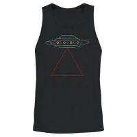 Retro Ufo Unisex Tank Top - Black – 2
